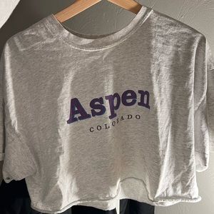 Brandy Melville Aspen Graphic Cropped Tee